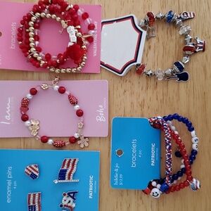 Red * White * Blue Theme   Pins and Charms